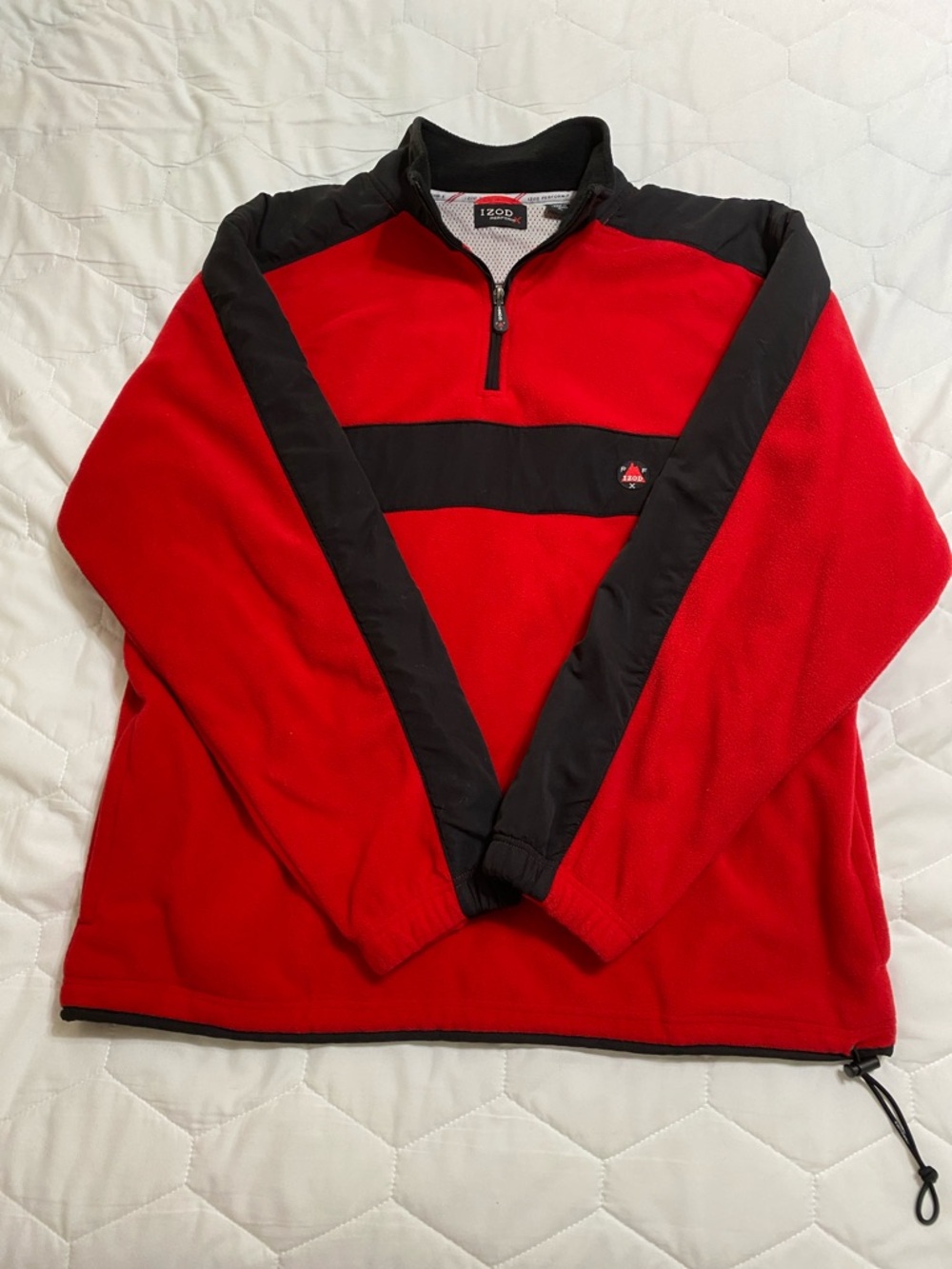 Izod Red and Black Half-Zip Fleece Pullover Jacket - Size XL